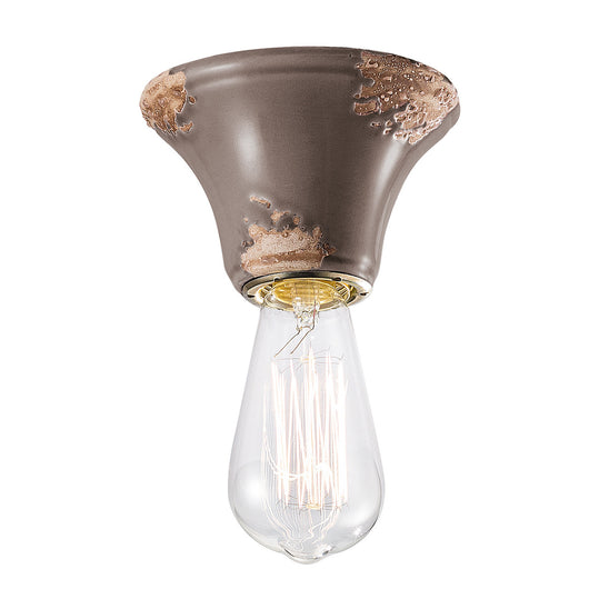 Plafoniera Vintage Tonda Media Ceramica Tortora 1 Luce E14