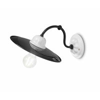 Applique Classica Potenza Ferro E Ceramica Nero E Decorata Lucida 1 Luce E27