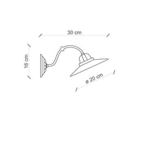 Applique Vintage B&W Metallo Smaltato Bianco 1 Luce E27