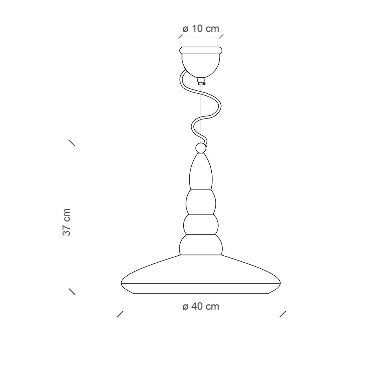 Lampadario Vintage Vague Vintage Ferro E Ceramica Azzurro 1 Luce E27 40Cm