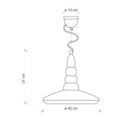 Lampadario Vintage Vague Vintage Ferro E Ceramica Rosso 1 Luce E27 40Cm