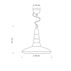 Lampadario Vintage Vague Vintage Ferro E Ceramica Rosso 1 Luce E27 40Cm