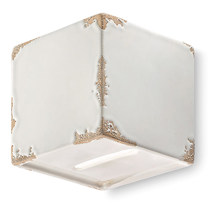 Applique Vintage Vague Vintage Ferro E Ceramica Bianco 1 Luce G9