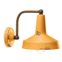 Applique Vintage Ceramica Galla Curva 1 Luce E27