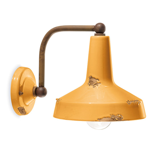 Applique Vintage Ceramica Galla Curva 1 Luce E27