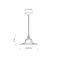 Lampadario Vintage Grunge Ferro E Ceramica Craquele' 1 Luce E27 25Cm