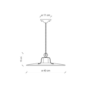 Lampadario Vintage Grunge Ferro E Ceramica Craquele' 1 Luce E27 40Cm