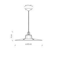 Lampadario Vintage Country Ferro E Ceramica Nero 1 Luce E27