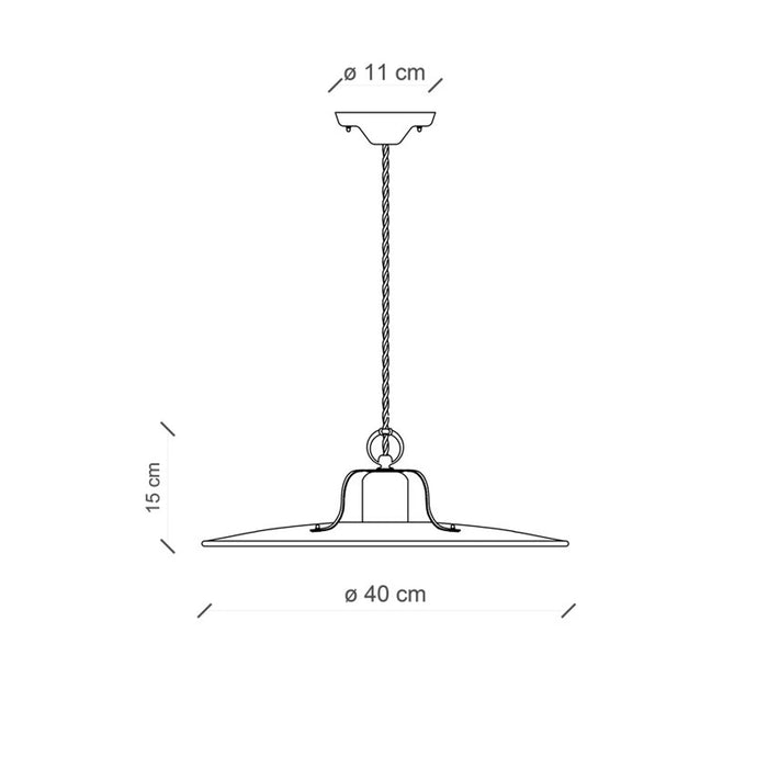 Lampadario Vintage Country Ferro E Ceramica Arancio 1 Luce E27