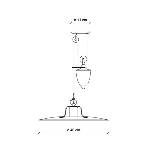 Lampadario Vintage Country Saliscendi Ferro E Ceramica Azzurro 1 Luce E27