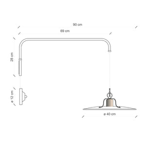 Applique Vintage Country Ferro E Ceramica Azzurro 1 Luce E27 40Cm
