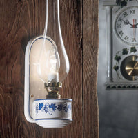 Applique Classica Pompei Ceramica E Ottone Satinato Decorato 1 Luce E14