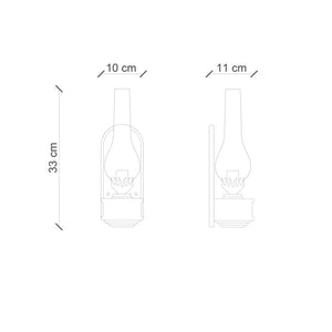 Applique Vintage Candela Ceramica Azzurra 1 Luce E14