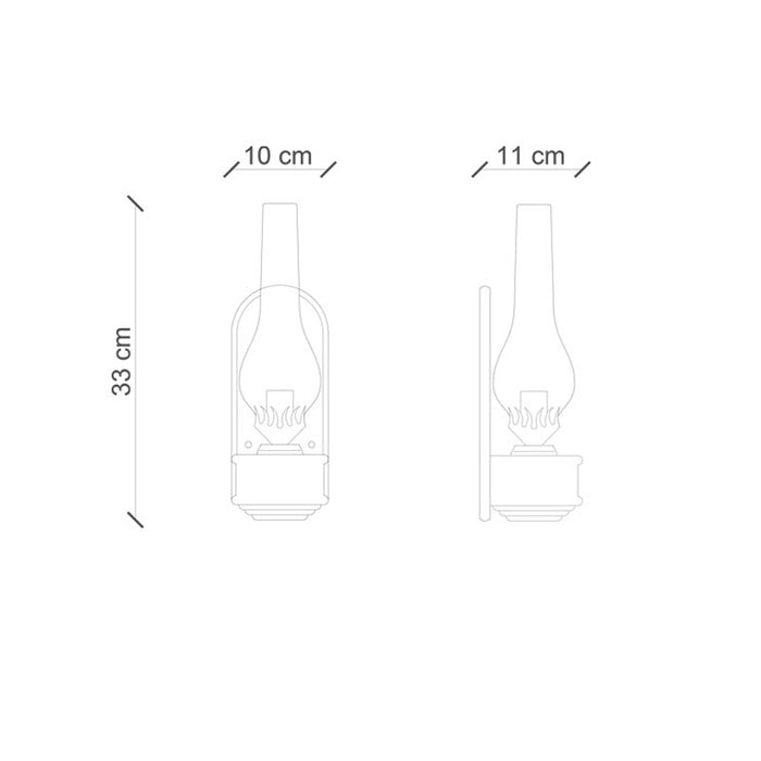 Applique Vintage Candela Ceramica Azzurra 1 Luce E14