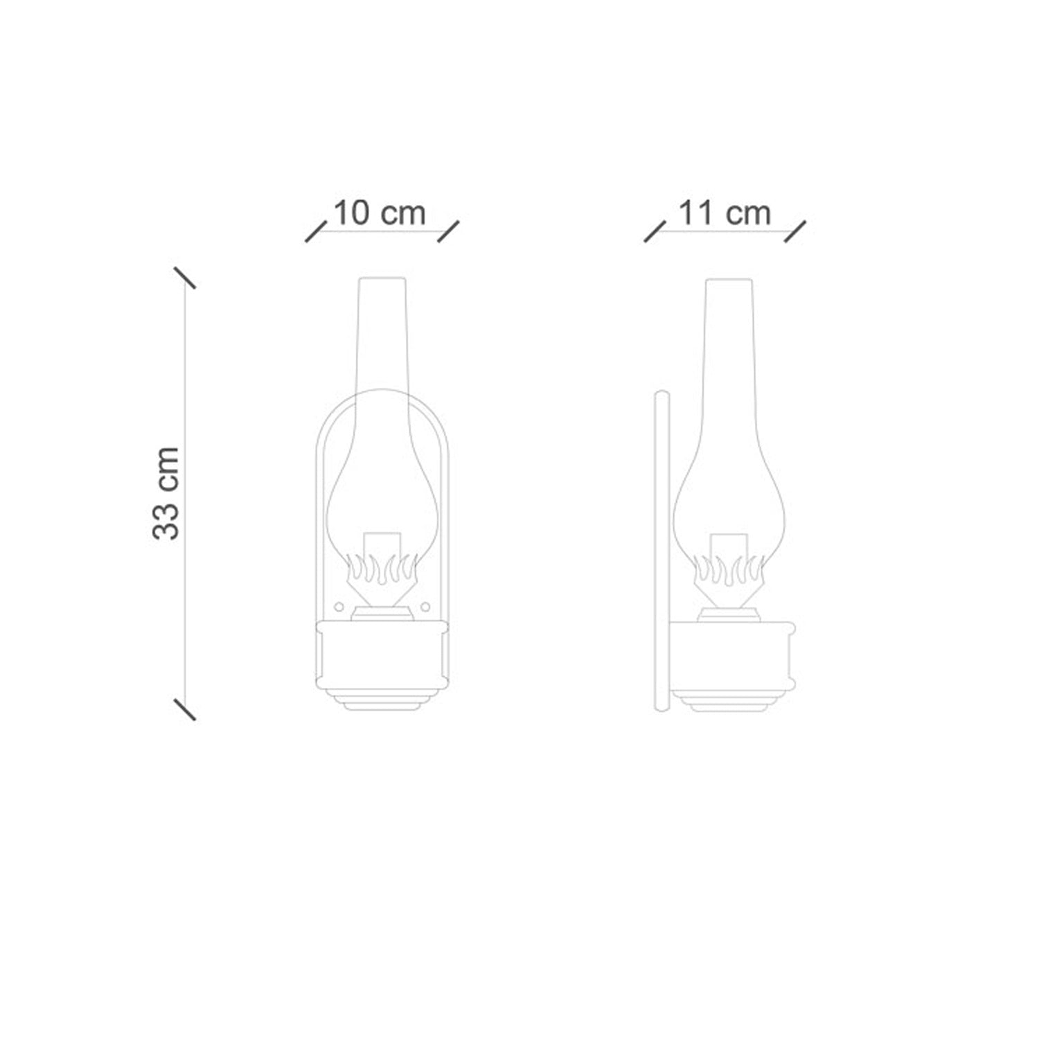 Applique Vintage Candela Ceramica Verde 1 Luce E14
