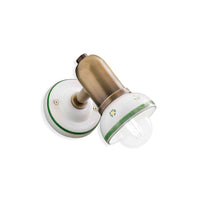 Applique Classica Savona Ceramica E Ottone Brunito Decorato 1 Luce E14