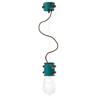 Lampadario Vintage Urban Ferro E Ceramica Verde 1 Luce E27 12Cm