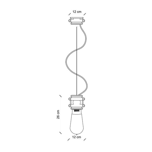 Lampadario Vintage Urban Ferro E Ceramica Verde 1 Luce E27 12Cm