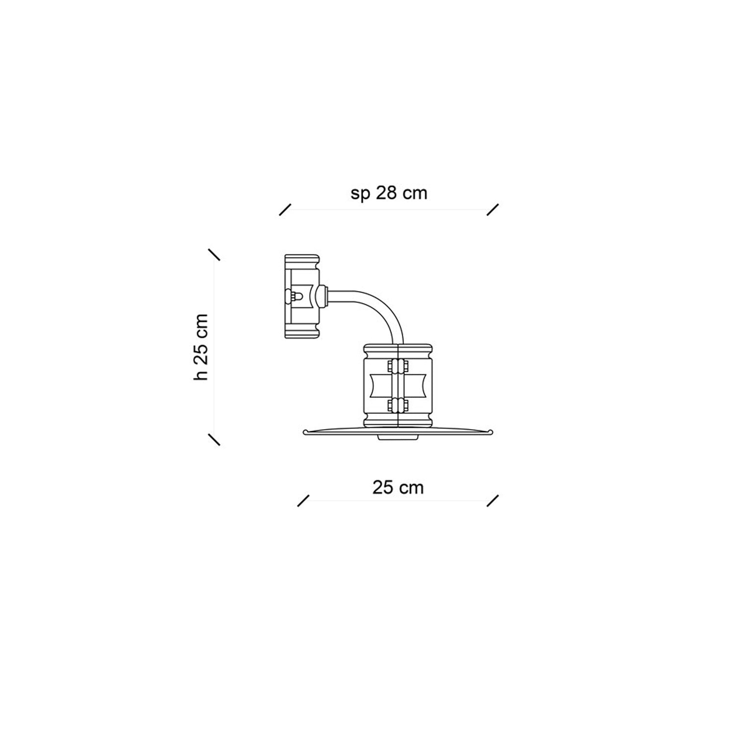 Applique Vintage Urban Ferro E Ceramica Giallo 1 Luce E27 25Cm