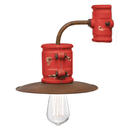 Applique Vintage Urban Ferro E Ceramica Rosso 1 Luce E27 25Cm