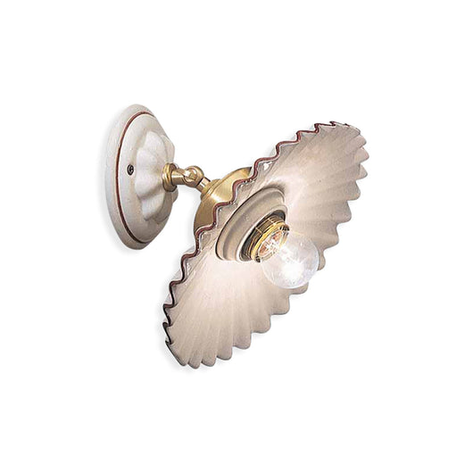 Applique Classica Orientabile L'Aquila Ottone E Ceramica Decorato 1 Luce E27