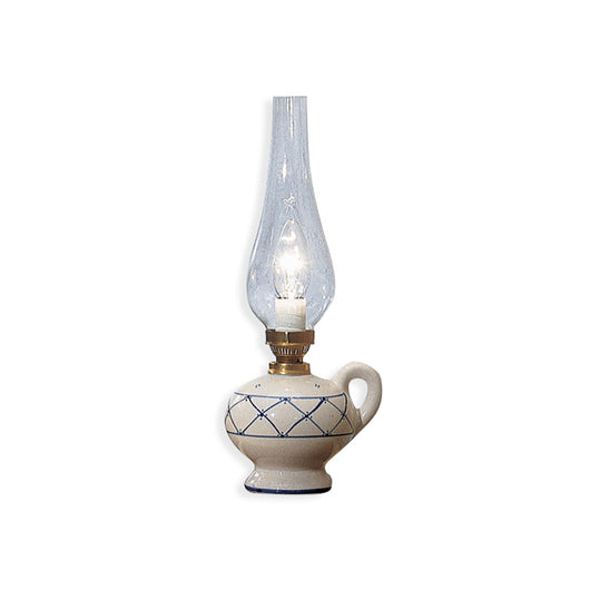 Lumetto Classico Pompei Ceramica E Ottone Satinato Decorato 1 Luce E14