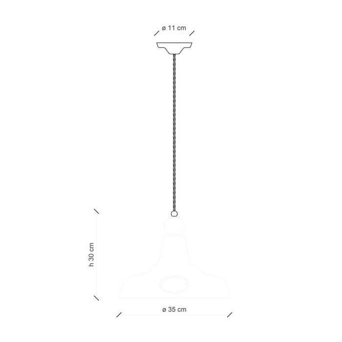 Lampadario Vintage Grunge Ferro E Ceramica Bianco 1 Luce E27