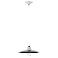 Lampadario Vintage B&W Metallo Smaltato Nero E Bianco 1 Luce E27 25Cm