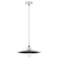 Lampadario Vintage B&W Metallo Smaltato Nero E Bianco 1 Luce E27 30Cm