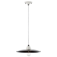 Lampadario Vintage B&W Metallo Smaltato Nero E Bianco 1 Luce E27 35Cm