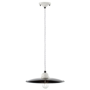 Lampadario Vintage B&W Metallo Smaltato Nero E Bianco 1 Luce E27 35Cm