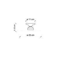 Plafoniera Vintage B&W Metallo Smaltato Nero E Bianco 1 Luce E27 25Cm