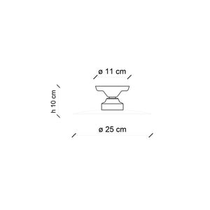 Plafoniera Vintage B&W Metallo Smaltato Nero E Bianco 1 Luce E27 25Cm