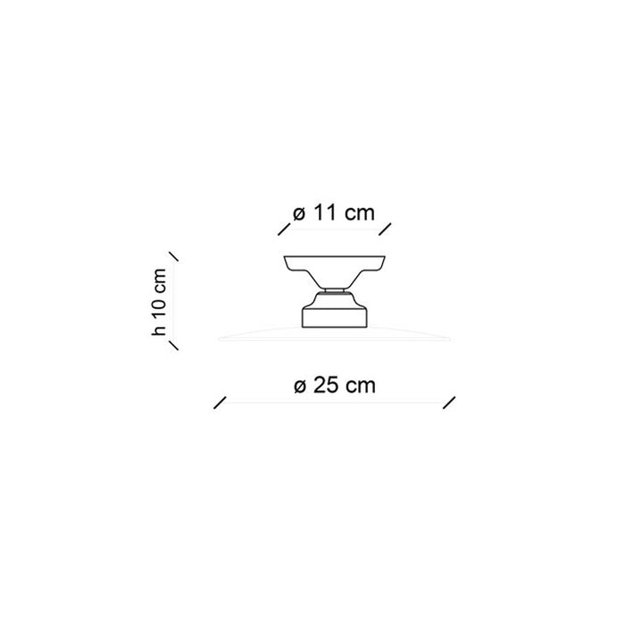 Plafoniera Vintage B&W Metallo Smaltato Nero E Bianco 1 Luce E27 25Cm