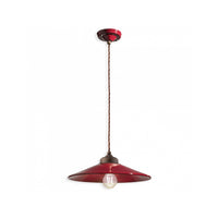 Lampadario Vintage Colors Ferro E Ceramica Bordeaux 1 Luce E27 35Cm