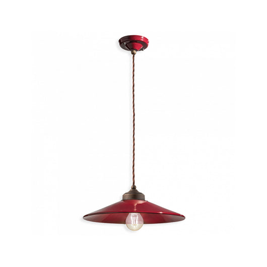 Lampadario Vintage Colors Ferro E Ceramica Bordeaux 1 Luce E27 35Cm