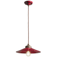 Lampadario Vintage Colors Ferro E Ceramica Bordeaux 1 Luce E27 30Cm
