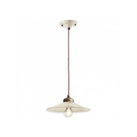 Lampadario Vintage Colors Ferro E Ceramica Crema 1 Luce E27 30Cm