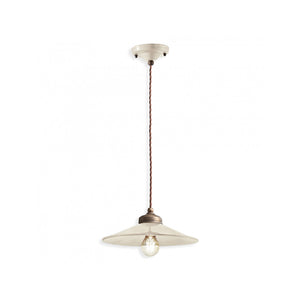 Lampadario Vintage Colors Ferro E Ceramica Crema 1 Luce E27 30Cm