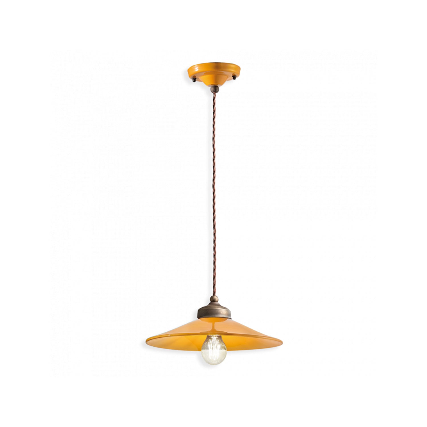 Lampadario Vintage Colors Ferro E Ceramica 1 Luce E27 30Cm