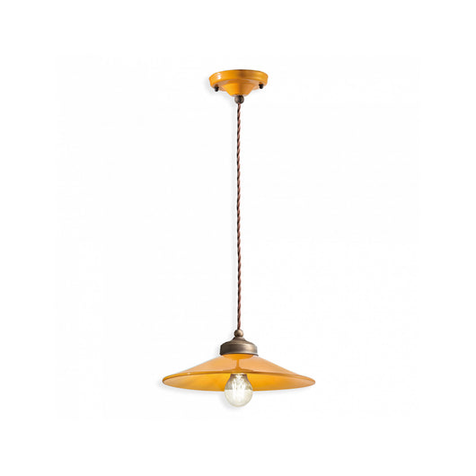 Lampadario Vintage Colors Ferro E Ceramica 1 Luce E27 30Cm