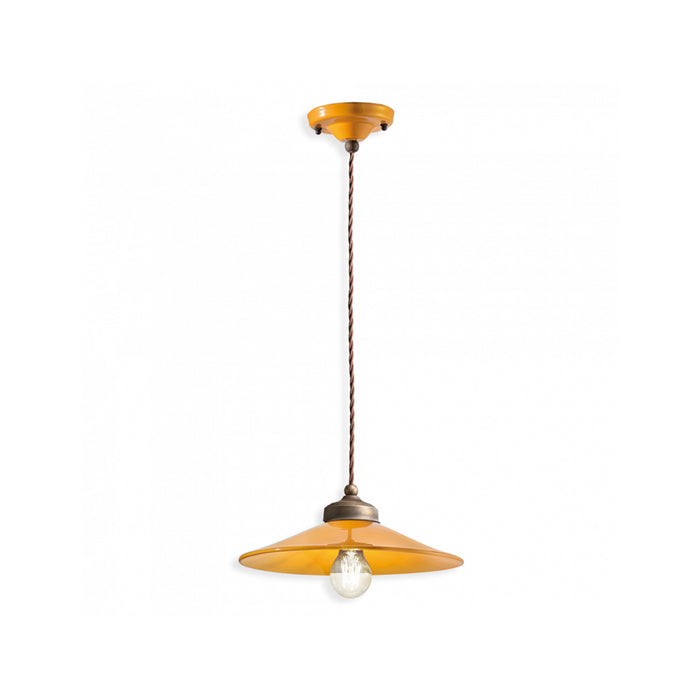 Lampadario Vintage Colors Ferro E Ceramica 1 Luce E27 30Cm