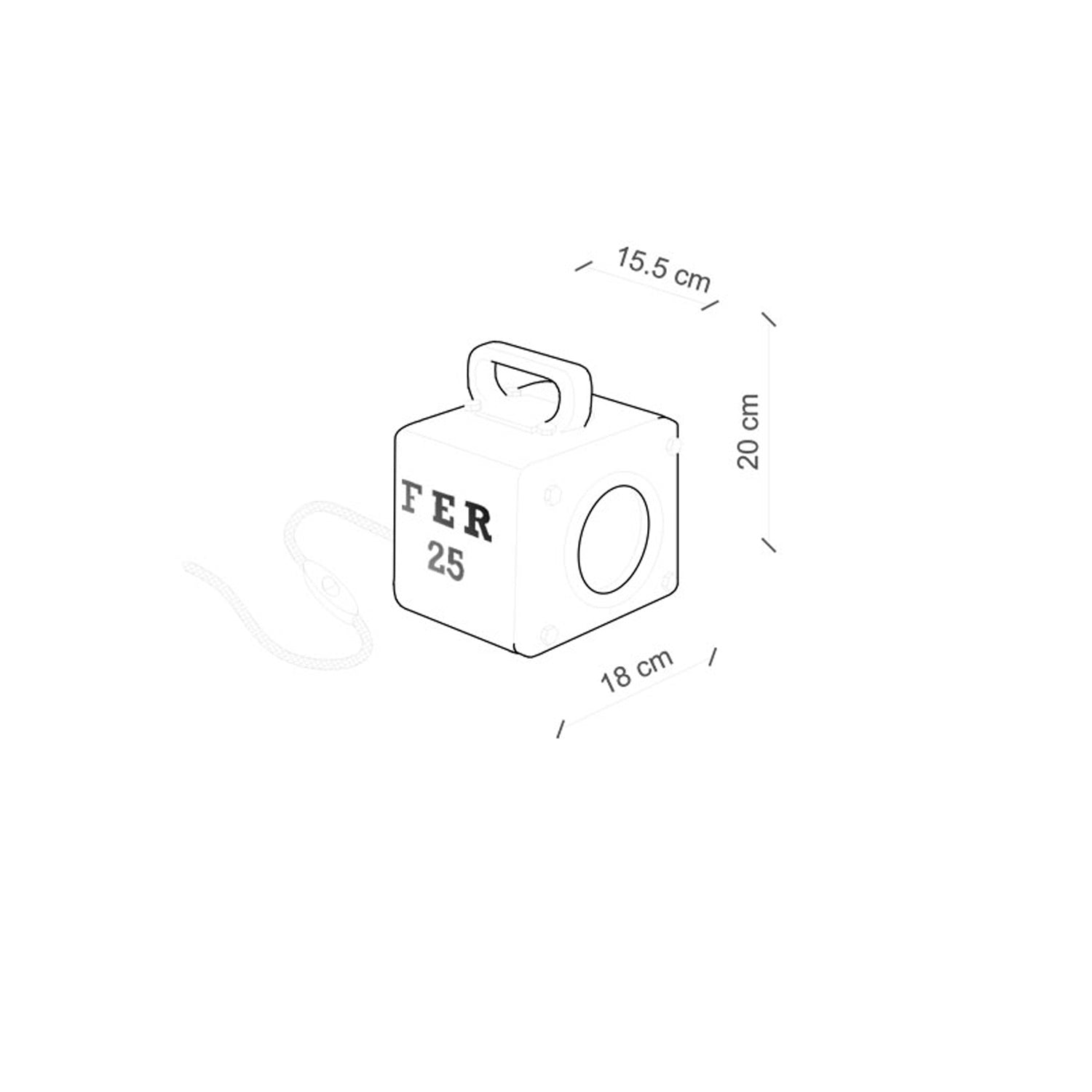 Lumetto Vintage Industrial Cubica Ferro Ceramica Arancio 1 Luce E27