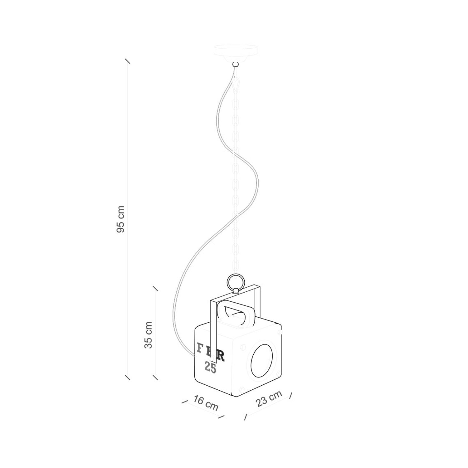 Lampadario Vintage Industrial Ferro E Ceramica Bianco 1 Luce E27