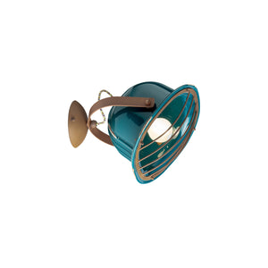 Applique Vintage Industrial Ferro E Ceramica Verde 1 Luce E27