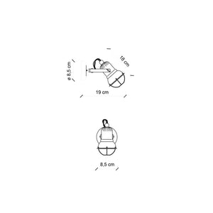 Applique Vintage Loft Ferro E Ceramica Rosso 1 Luce E14