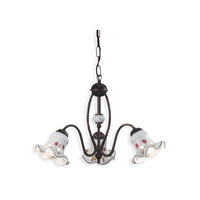 Lampadario Classico Chieti Metallo E Ceramica Nero Sfumato Rame 3 Luci E14