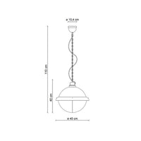 Lampadario Industrial Ferro E Ceramica Con Rete Vintage Bianco 1 Luce E27 40Cm