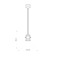 Lampadario Industrial Ferro E Ceramica Vintage Tortora 1 Luce E27 40Cm