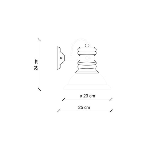 Applique Industrial Ferro E Ceramica Vintage Bordeaux 1 Luce E27